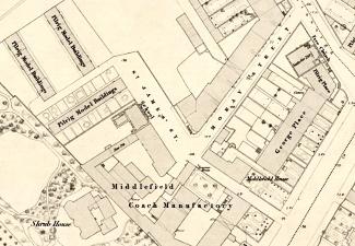 Map showing George Place, St James Street and Moray Street.