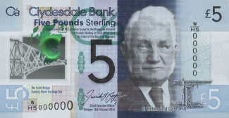 Modern-day Clydesdale Bank fiver