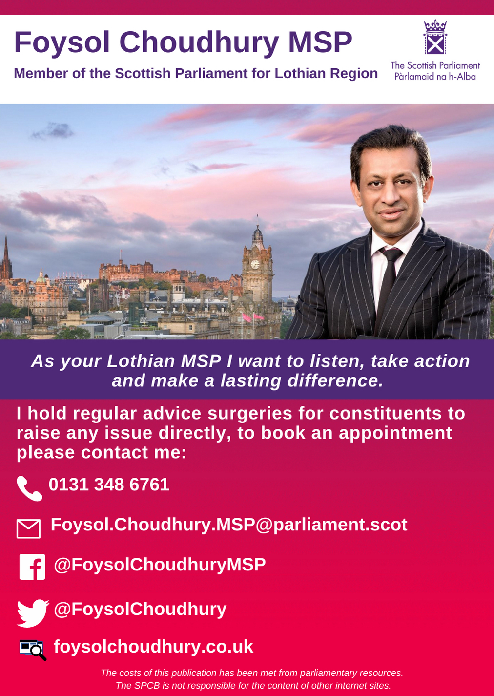 FOYSOL CHOUDHURY MP ADVERT